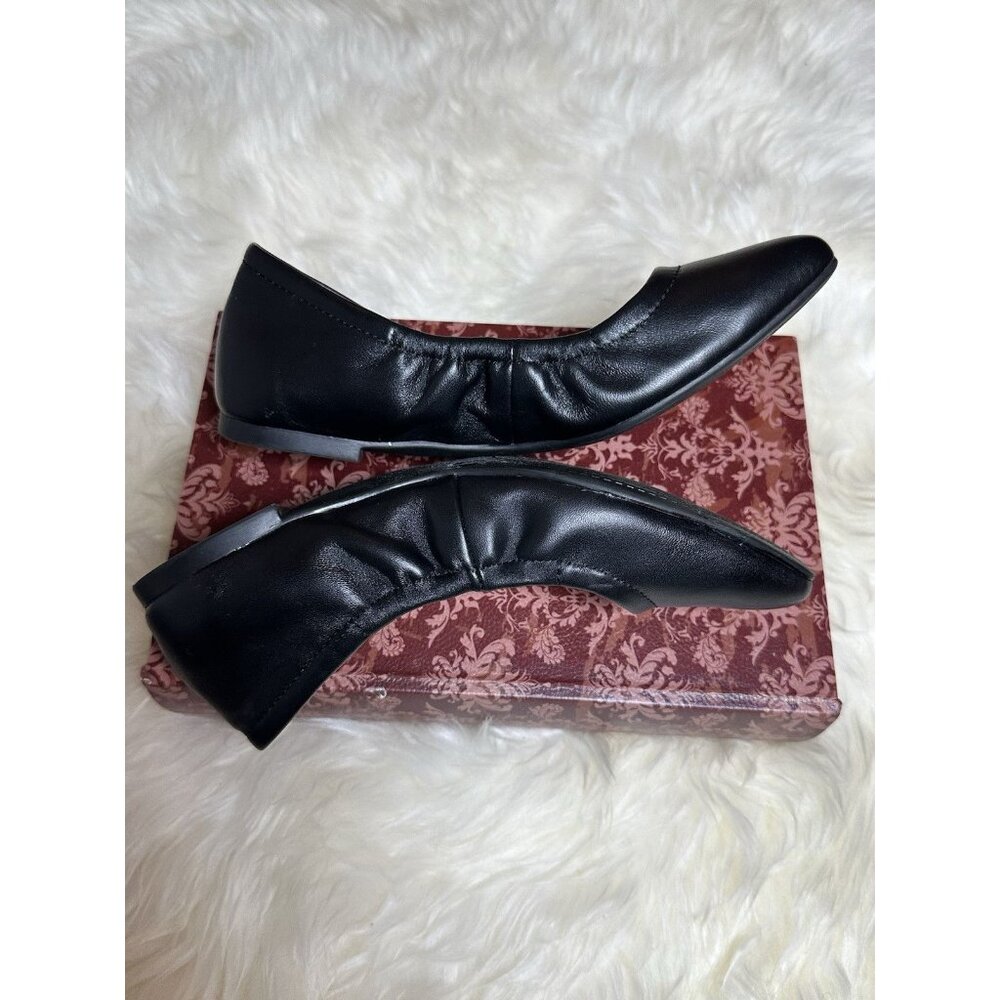 Jessica Simpson Sandaze Black Leather Slip on Travel Flat Size 5 1/2 M (36) - Picture 7 of 9